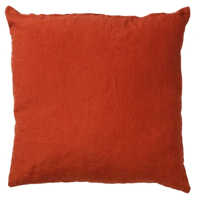 Afbeelding van Dutch Decor LINN Sierkussen 45x45 cm 100% linnen effen kleur Potters Clay oranje