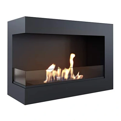 Afbeelding van KRATKI Delta Hoekhaard 900 x 280 mm, wandhaard met 4 mm beglazing, ideaal voor open en moderne interieurs, TÜV Rheinland gecertificeerd, opening naar links
