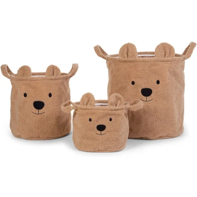 Afbeelding van Childhome Teddy collection Manden Set Van 3 Beige/teddy