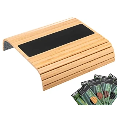 Afbeelding van Bamboe banktafel voor de armleuning, antislip, flexibele alle armleuningen, duurzame salontafel met een elegant design, natuurlijke kleur, past bij elk interieur, bankdienblad