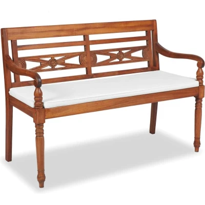 Afbeelding van Bank Batavia met kussens 120 cm teakhout