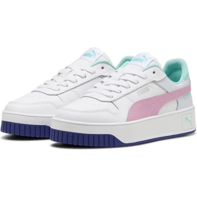 Afbeelding van Puma Carina Street JR Unisex Sneakers laag voor kinderen, Maat: 37.5, White/mauved out/mint Leer en imitatieleer