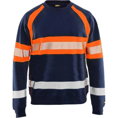 Afbeelding van Blaklader Sweater High Vis 3359 1158 Marineblauw/Oranje L