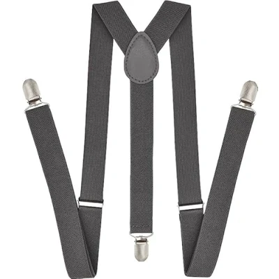 Afbeelding van NestNook Verstelbare Y vormige bretels, 2,5 cm breed, voor dames en heren, Donkergrijs