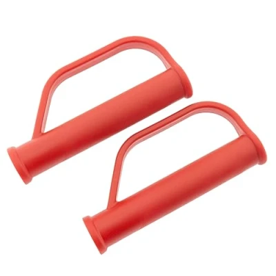 Afbeelding van der kleine Handwerker 2 stuks veiligheidsgrepen voor steekwagen, 25 mm, reservegrepen stapelbaar, met stootbescherming, rood