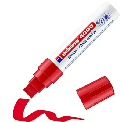 Afbeelding van Viltstift edding 4090 window schuin 4 15mm rood blister à 1 stuk