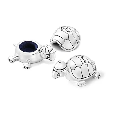 Afbeelding van Zilverstad Tooth/haircurl box Turtle silver colour