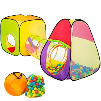 Afbeelding van tectake Home Kindertent speelhuis speeltent ballenbak 200 ballen