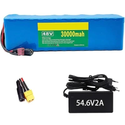 Afbeelding van 48 V 30 Ah e bike accu voor 1000 W 750 500 elektrische fiets scooter motor, lithium ion accu, met 54,6 2 A oplader XT60