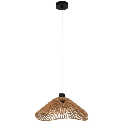 Afbeelding van EGLO Lavister Hanglamp E27 Ø 39 cm Zwart/Bruin Papier