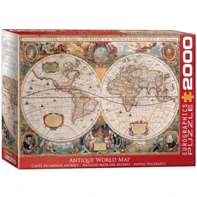 Afbeelding van Eurographics Antique World MAP Puzzel multicoloured voor kinderen, Maat: One Size, Multi coloured