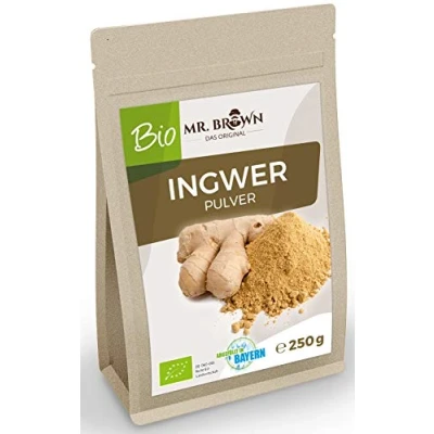 Afbeelding van 1 kg (2 x 500 g) biologisch gemberpoeder (1 kg), gember, gemalen, in thee, Aziatische gerechten enz