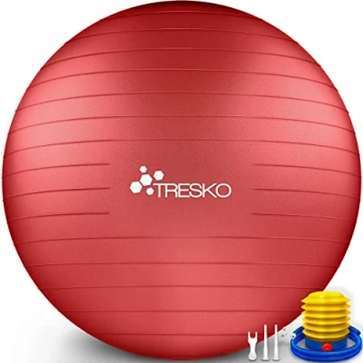 Afbeelding van Fitnessbal met pomp diameter 65 cm Rood