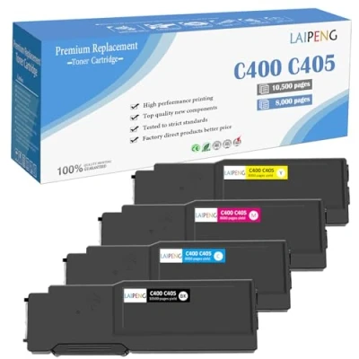 Afbeelding van 4 compatibele tonercartridges extra hoog rendement 10500 pagina&#039;s voor zwart en 8000 C M Y XEROX VersaLink C400 C400n C400dn C405 C405n C405dn MFP