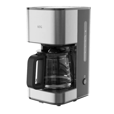 Afbeelding van AEG Deli 3 Koffiezetapparaat Model CM3 1 3ST Glazen kan 12 kopjes 11.000 W vermogen Druppelstop Automatische uitschakeling Verwijderbaar filter Metalen afwerking