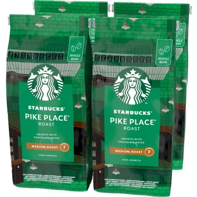Afbeelding van Starbucks Pike Place Medium Roast koffiebonen 4 zakken à 450 gram