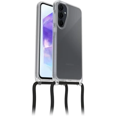 Afbeelding van OtterBox React beschermhoes voor Samsung Galaxy A55 5G, ultradunne met verstelbare en afneembare halsband, getest volgens militaire normen, transparant, levering zonder verpakking