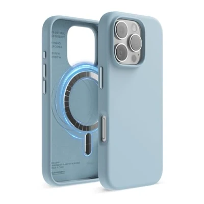 Afbeelding van Elago Magnetische siliconen hoes, compatibel met iPhone 16 Pro Max 6,3 inch, alle MagSafe accessoires, geïntegreerde magneten, zacht handvat, schokbestendig