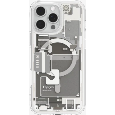 Afbeelding van Spigen Ultra Hybrid MagFit Hoesje Geschikt voor Apple iPhone 16 Pro Compatibel met MagSafe Back Cover Zero One Titanium