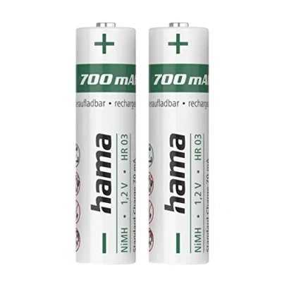 Afbeelding van Hama NiMH accu&#039;s, AAA micro, 700 mAh 1,2V, 2 stuks