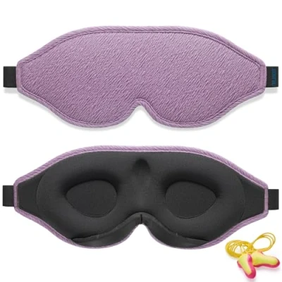 Afbeelding van 2024 Innovatief Slaapmasker voor Mannen en Vrouwen, 100% Lichtblokkerend Ontwerp Oogmasker om te Slapen, een Dutje Doen, Mediteren, Reizen (Violet)