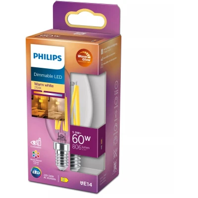 Afbeelding van Philips LED lamp E14 Kaars 5.9 W Warmwit (Ø x l) 35 mm 97 1 stuk(s)