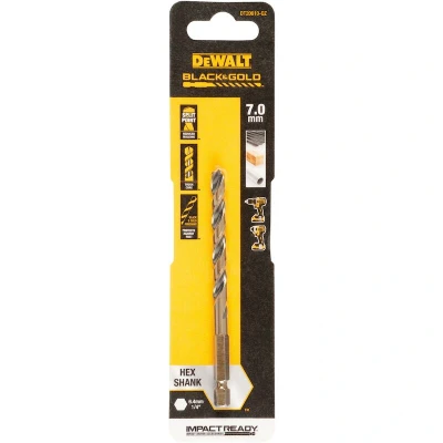 Afbeelding van DEWALT DT20610 QZ IMPACT Black &amp; Gold HEX metaalboor 7mm