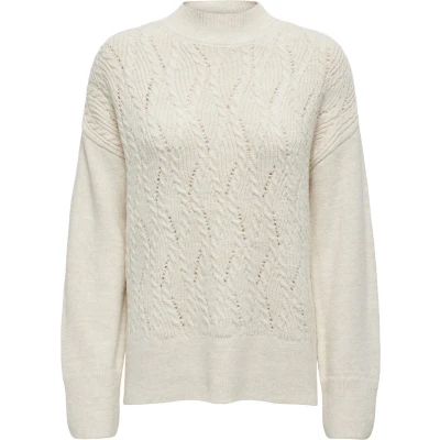 Afbeelding van ONLY Onlleise Freya HIGH NECK Trui, Dames, Maat: Large, Whitecap gray