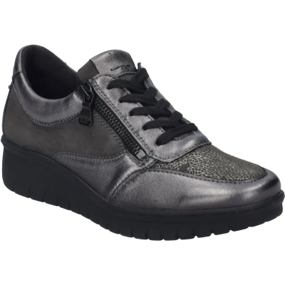 Afbeelding van Josef Seibel Sneakers laag, Dames, Maat: 40, Anthrazit kombi Leer