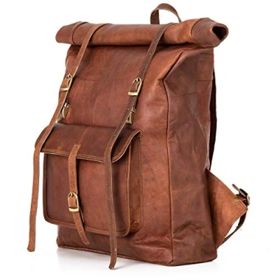 Afbeelding van Berliner Bags Leeds Size XL vintage rugzak van leer met laptopvak voor dames en heren