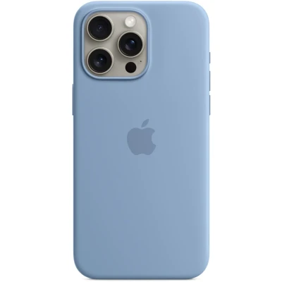 Afbeelding van Apple MagSafe Siliconen Back Cover Lichtblauw iPhone 15 Pro Max