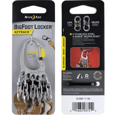 Afbeelding van NITE Ize KLKBF 11 R6 BigFoot Locker KeyRack Sleutelkarabijn RVS 1 stuk(s)