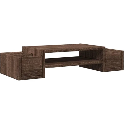 Afbeelding van vidaXL Monitorstandaard met opbergruimte 70x27x15 cm hout bruin eiken