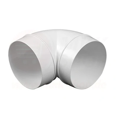Afbeelding van Ventilatiebuis kunststof ronde buis luchtinlaat/uitlaat verloopstuk connector Ø 80 100 110 120 125 150 200 mm ventilatiesysteem ABS elleboog terugslagklep PVC flens Rohrbogen 90 Grad,