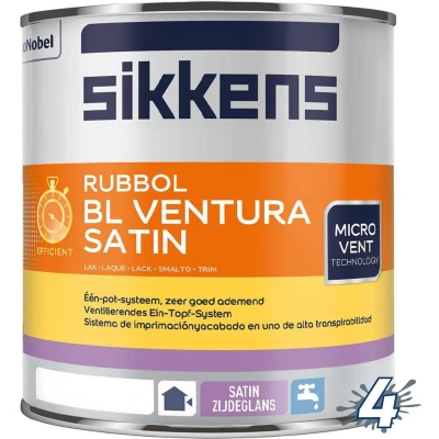Afbeelding van Sikkens BL Ventura Satin 1 liter Zijdeglansverf voor hout binnen (waterbasis)