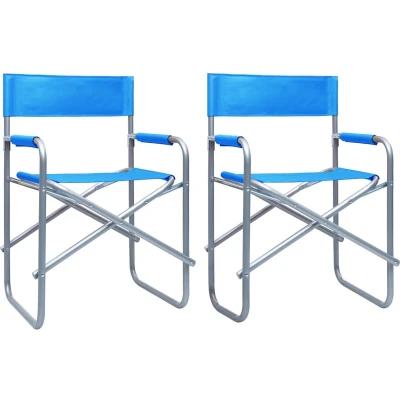 Afbeelding van Regisseursstoelen 2 st staal blauw
