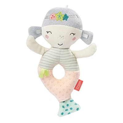 Afbeelding van Fehn 054231 Anneau de préhension Sirène Jouet bébé avec hochet pour bébés à partir 0 mois Taille : 17 cm