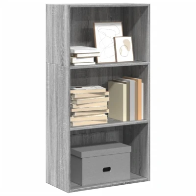 Afbeelding van Boekenkast 60x30x114 cm bewerkt hout grijs sonoma eikenkleurig