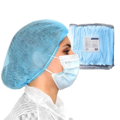 Afbeelding van Wegwerphaarcharlotte 100 wegwerphaarnetjes OneProtek (blauw) voor levensmiddelen, restauratie en medisch gebruik, 53 cm, ademend duurzaam langdurig comfort