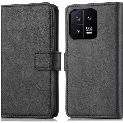 Afbeelding van iMoshion Hoesje Geschikt voor Xiaomi 13 Pro Met Pasjeshouder Luxe Bookcase Zwart