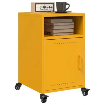 Afbeelding van Nachtkastjes 2 st 36x39x59 cm staal mosterdgeel