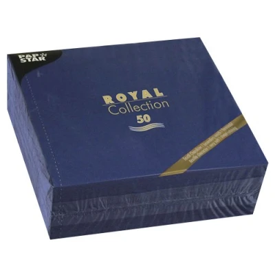 Afbeelding van PAPSTAR Royal Collection servetten, 11605, speelgoed met 1/4 vouw, 40 x cm, donkerblauw, 50 stuks