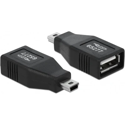 Afbeelding van USB Mini B (m) A (v) adapter USB2.0 / zwart