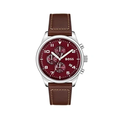Afbeelding van BOSS Chronograaf, Heren, Maat: One Size, Braun