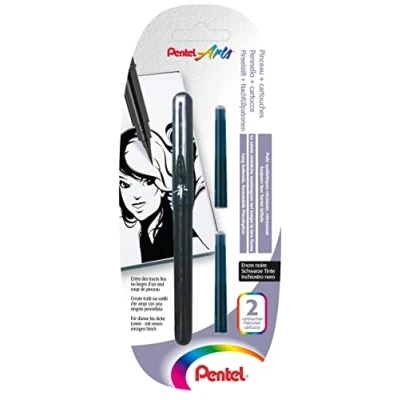 Image de Pentel pack de 1 pinceau pocket brush stylo gfkp + 2 cartouches fp10 xgfkp