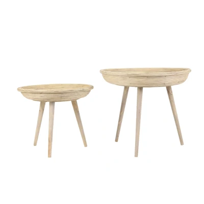 Afbeelding van Colon bijzettafel naturel set van 2