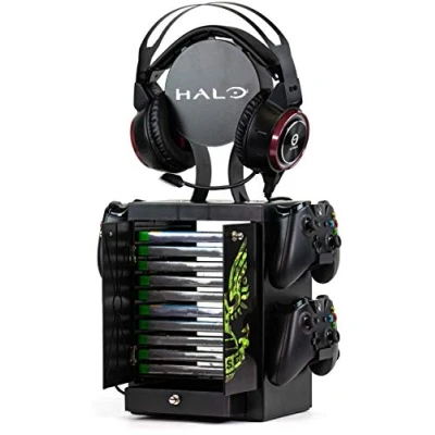 Image de Numskull Tour de rangement pour jeux, support manette, casque PS4, Xbox One, Nintendo Switch, produit officiel Halo, Couleur, NS2262