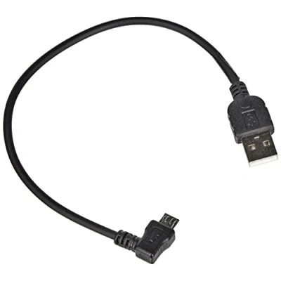 Afbeelding van System S Micro USB kabel gehoekt, datakabel en oplaadkabel, 90 graden gebogen, 20 cm