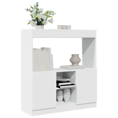 Afbeelding van vidaXL Hoge kast 92x33x100 cm bewerkt hout wit