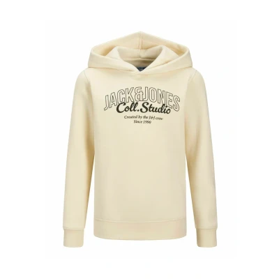 Afbeelding van Jack&amp;Jones kids jongens trui MAKOTO Antique White Big Print Regular Fit